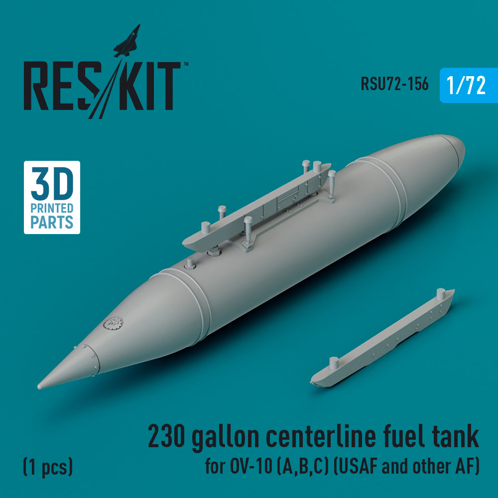 230 gallon centerline fuel tank for North-American/Rockwell OV-10A, OV-10B, OV-10C Bronco (USAF and other AF) (1 pcs) (3D-Printed)