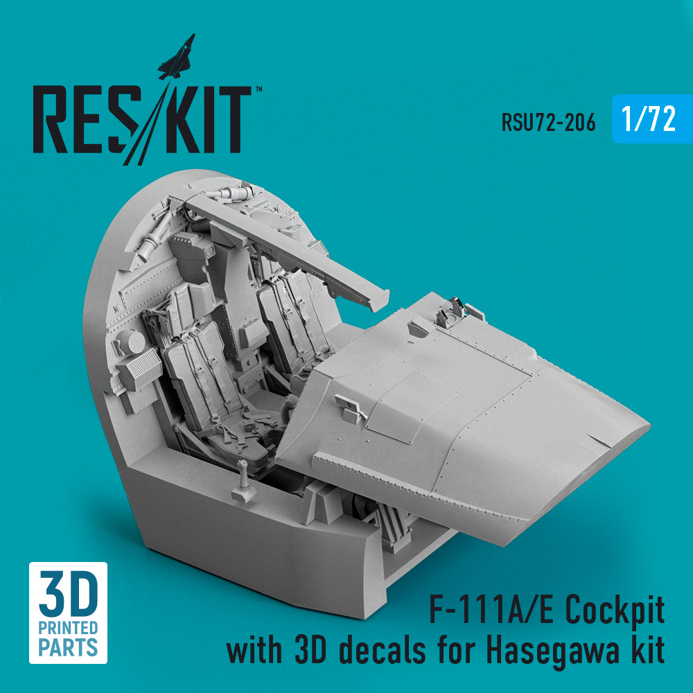General-Dynamics F-111A/E Cockpit with (3D- Printed decals) (designed to be used with Hasegawa kits) 3D-Printed