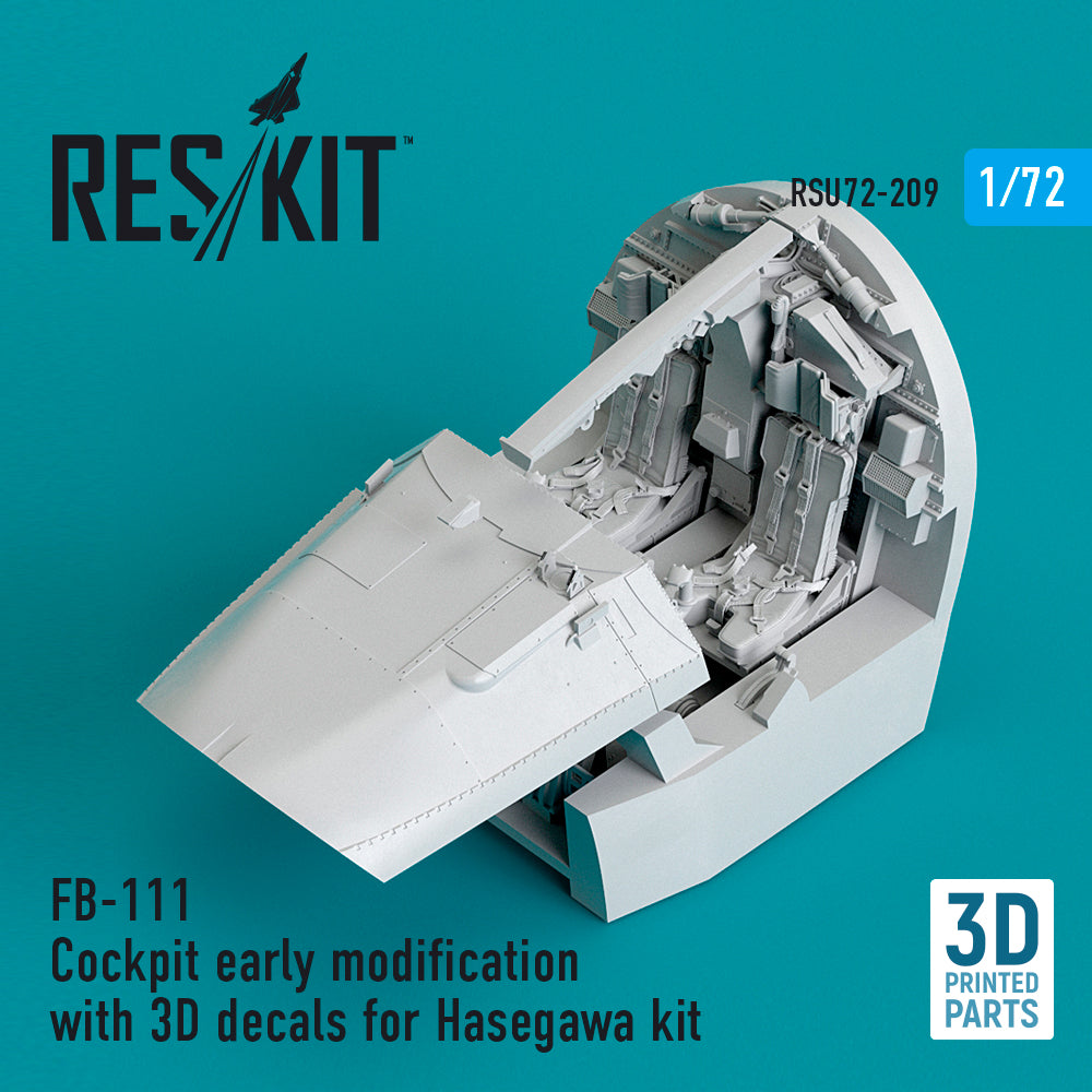 General-Dynamics FB-111 Cockpit early modification with (3D- Printed decals) (designed to be used with Hasegawa kits) 3D-Printed