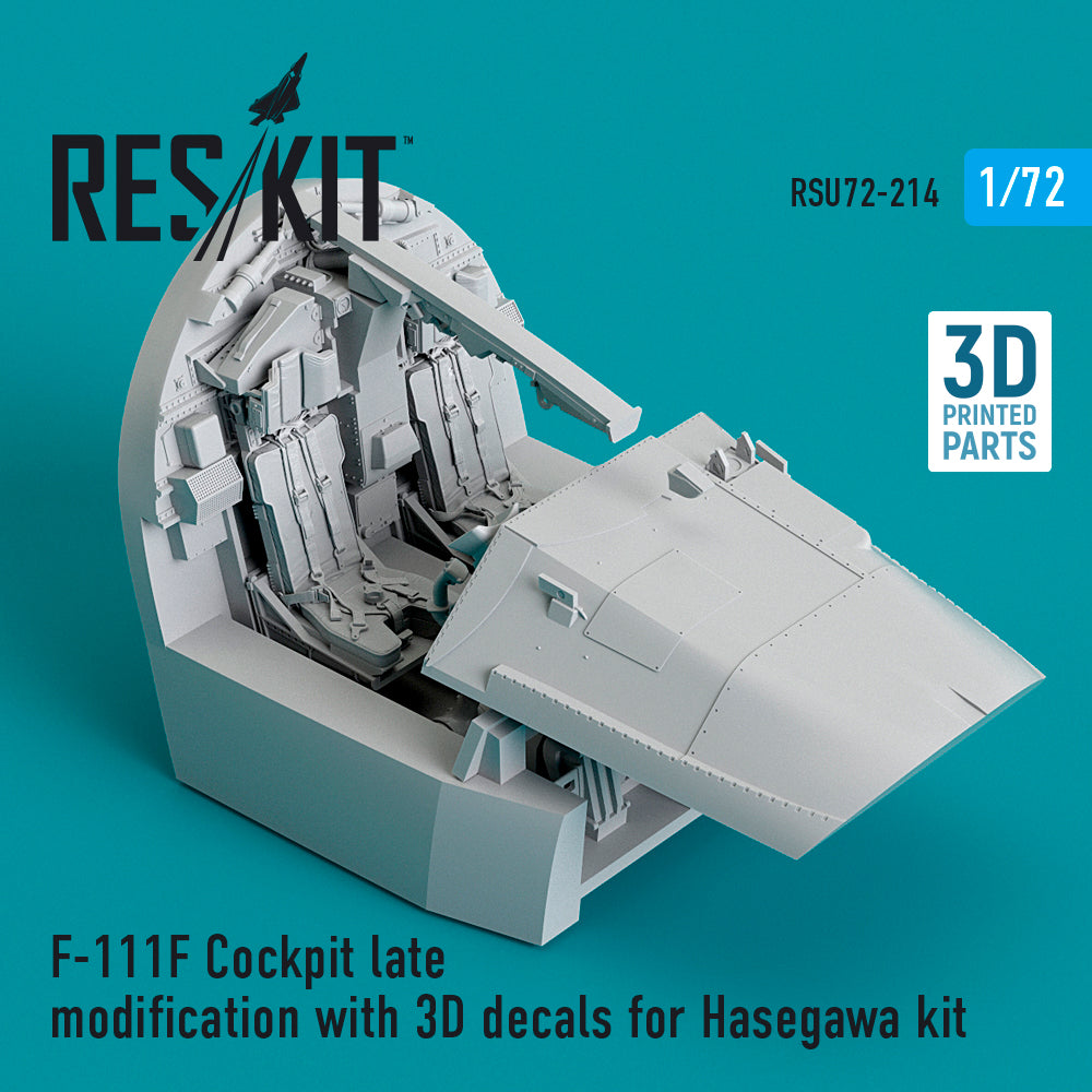 General-Dynamics F-111F Cockpit late modification with (3D- Printed decals) (designed to be used with Hasegawa kits) 3D-Printed