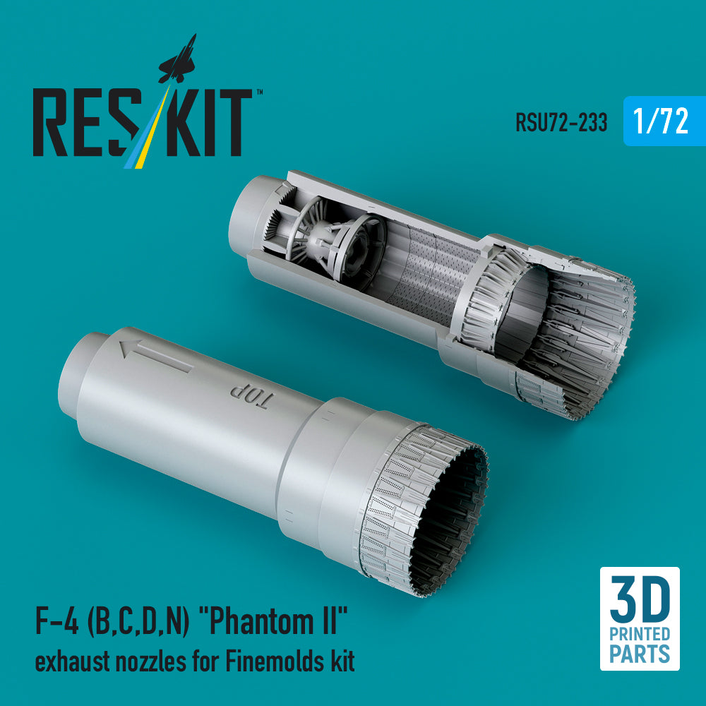 McDonnell F-4B, F-4C, F-4D, F-4N Phantom II exhaust nozzles (designed to be used with Fine Molds kits) (3D-Printed)