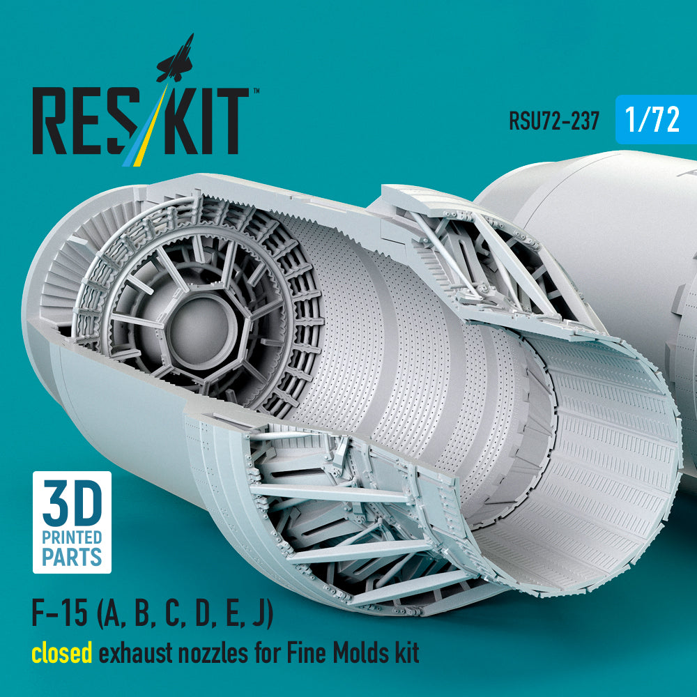 McDonnell F-15 Eagle closed exhaust nozzles (designed to be used with Fine Molds kits) 3D-Printed [ (F-15A, F-15B, F-15C, F-15D, F-15E, F-15J)