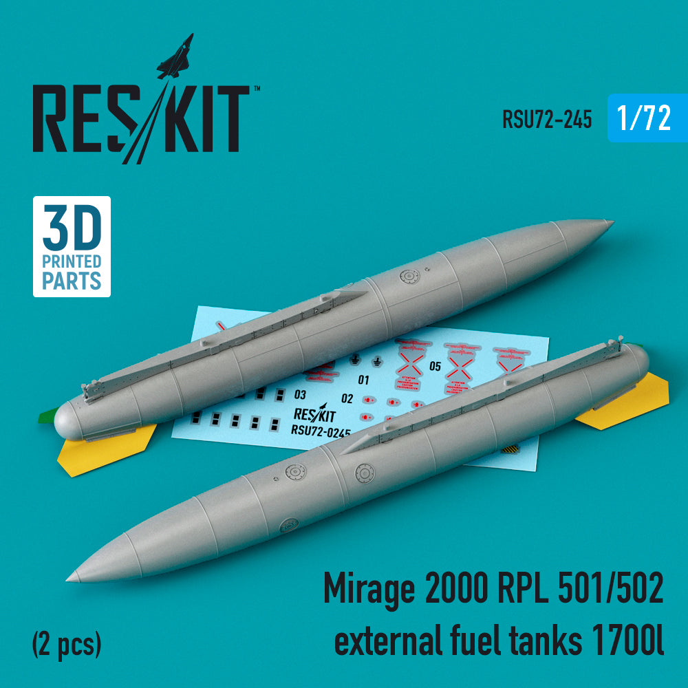 Dassault_Mirage 2000 RPL 501/502 external fuel tanks 1700lt (2 pcs) 3D-Printed)