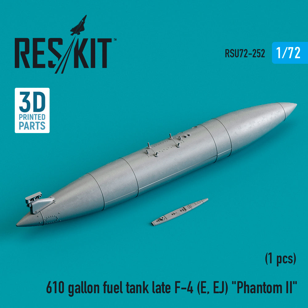 610 gallon fuel tank late McDonnell F-4E/F-4EJ Phantom 3D-Printed) (1/72)