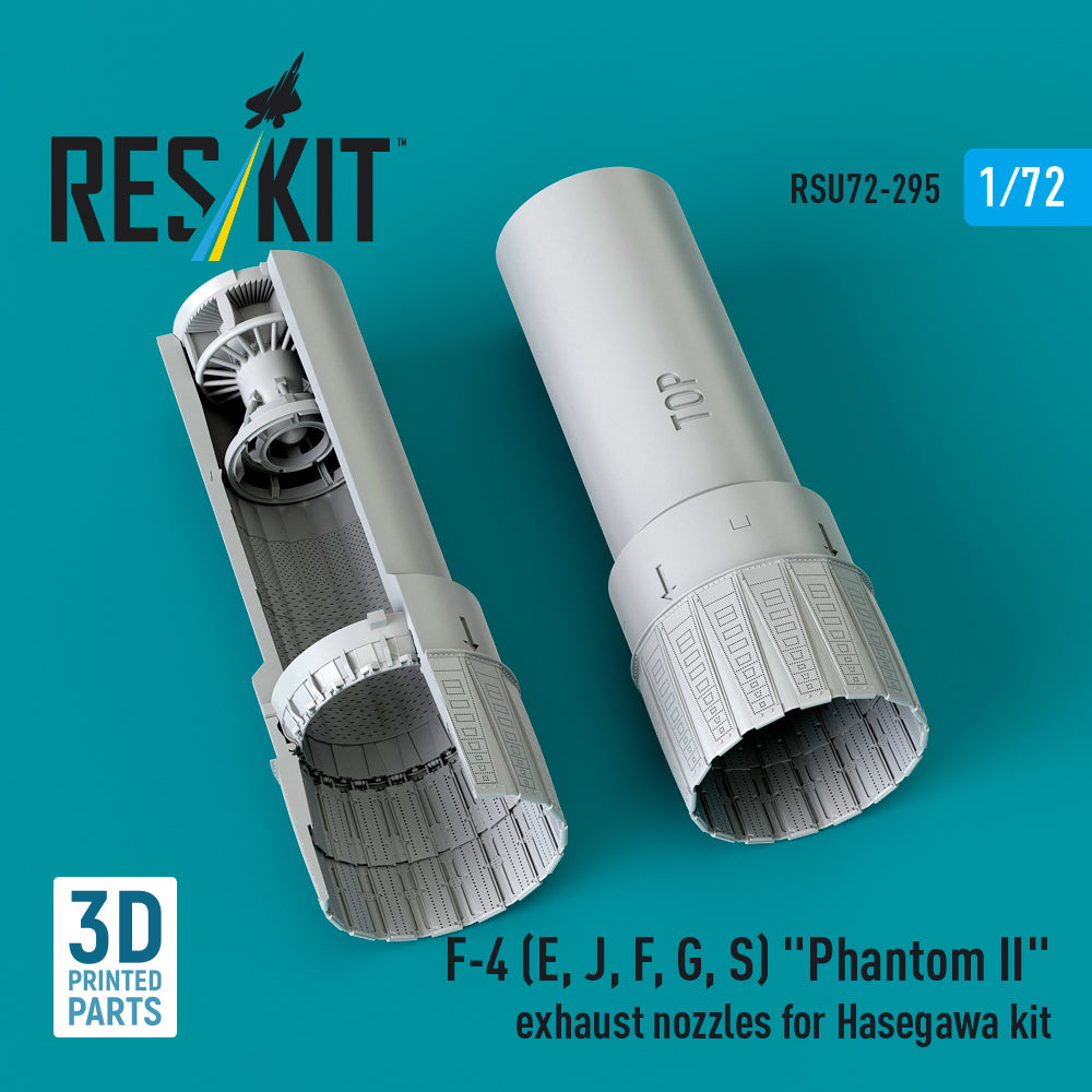 McDonnell F-4E, F-4J, F-4F, F-4G, F-4S Phantom II exhaust nozzles (designed to be used with Hasegawa kits) (3D-Printed)