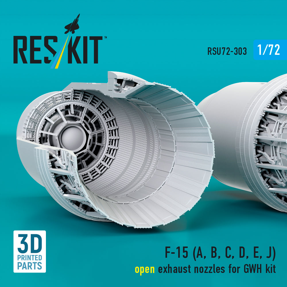 McDonnell F-15 Eagle open exhaust nozzles (designed to be used with Great Wall Hobby kits) 3D-Printed [ (F-15A, F-15B, F-15C, F-15D, F-15E, F-15J)