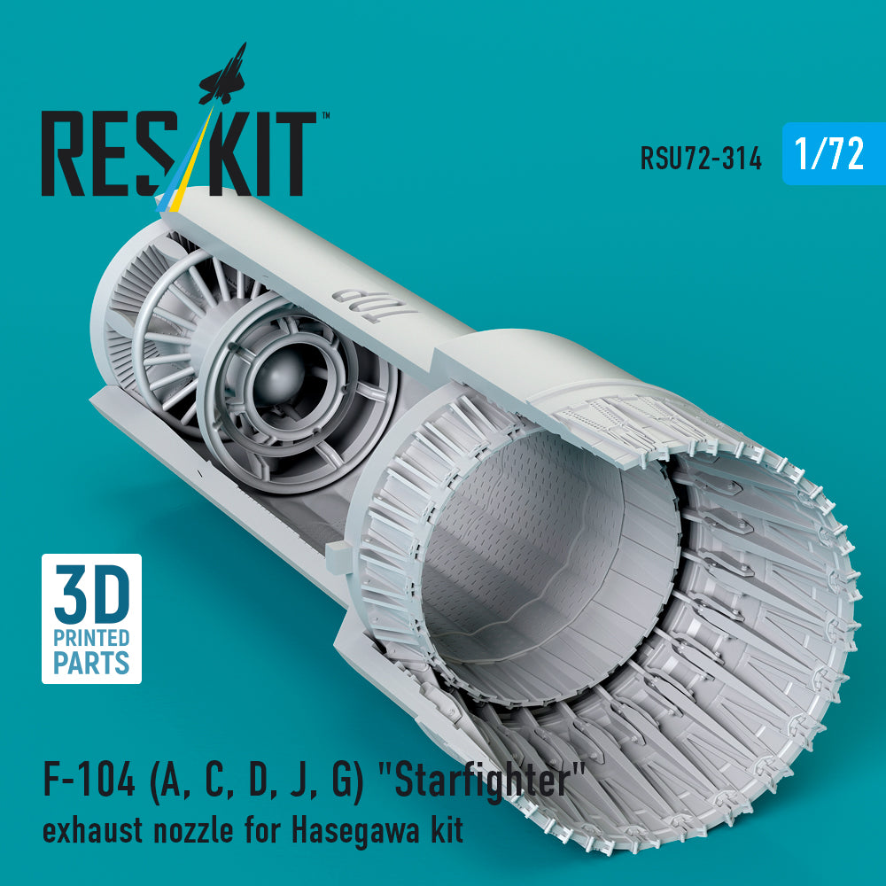 Lockheed F-104 Starfighter exhaust nozzle (designed to be used with Hasegawa kits 3D-Printed 	[F-104A, F-104C, F-104D, F-104J, F-104G]