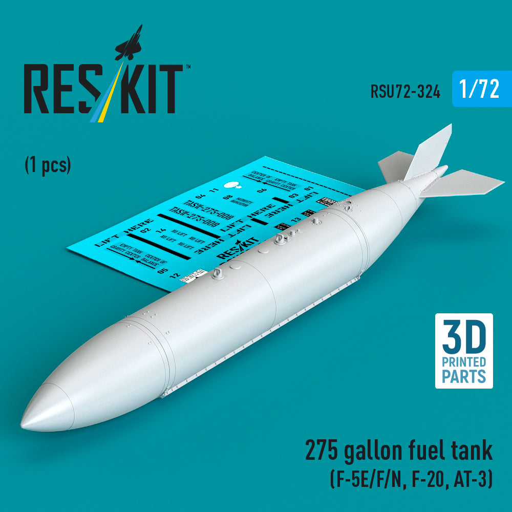 275 gallon fuel tank (F-5E/F/N, F-20, AT-3) (1 pcs) (3D Printed)