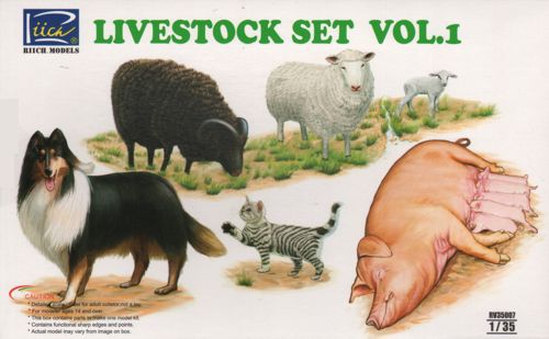 Livestock Set Volume 1 Pig, Sheep, Lamb, Goat, Sheep Dog, Cat