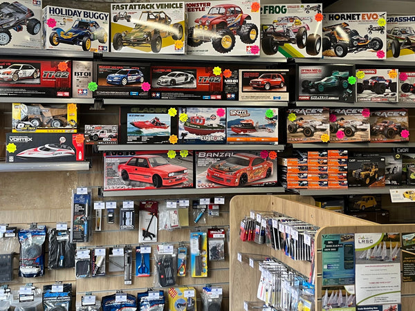 Selection of radio control cars in store