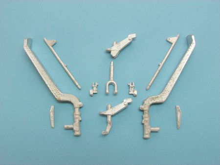 Brewster F2A-2 Buffalo replacement Metal Landing Gear. Includes barrier guards & uplock roller brackets (designed to be used with Czech Model and Special Hobby kits) [B-239 B-339E F2A-2 F2A-3 Mk.I]