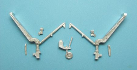 Brewster F2A Buffalo replacement Metal Landing Gear. Includes barrier guards & uplock roller brackets (designed to be used with Special Hobby kits)