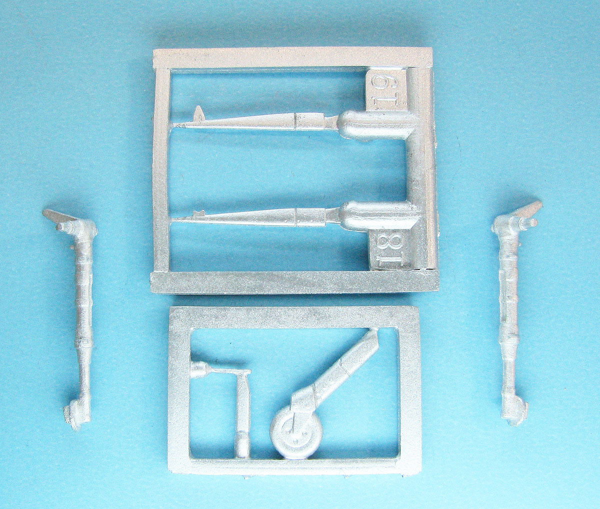 Supermarine Spitfire Mk.I/Mk.V replacement Metal Landing Gear (replacement for 1/48 Airfix, 2014 and 2015 molds) (designed to be used with Airfix kits)