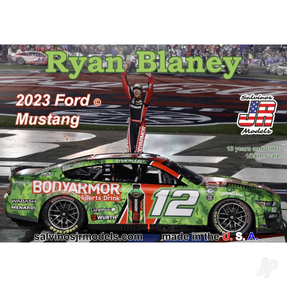 Salvinos JR Models 1:24 Team Penske 2023 Ryan Blaney Ford Mustang &quot;600 Win - SALPF2023RBC Main