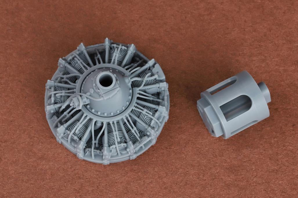 Curtiss Hawk H75A-3 French AF engine set (designed to be used with Hobbycraft and Wolfpack kits) 3D printed resin