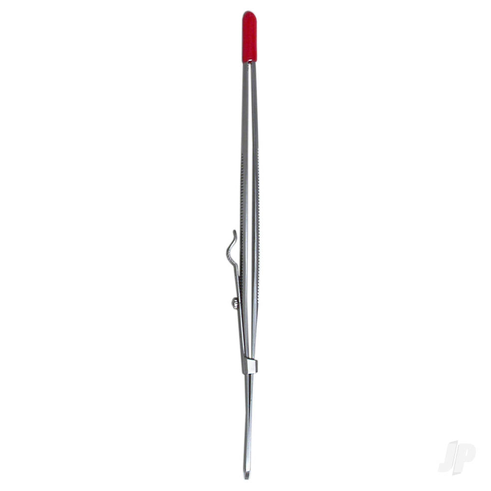 Modelcraft Fine Serrated Locking Stainless Steel Tweezers (PTW1093/Fr) SHSPTW1093-FR 4
