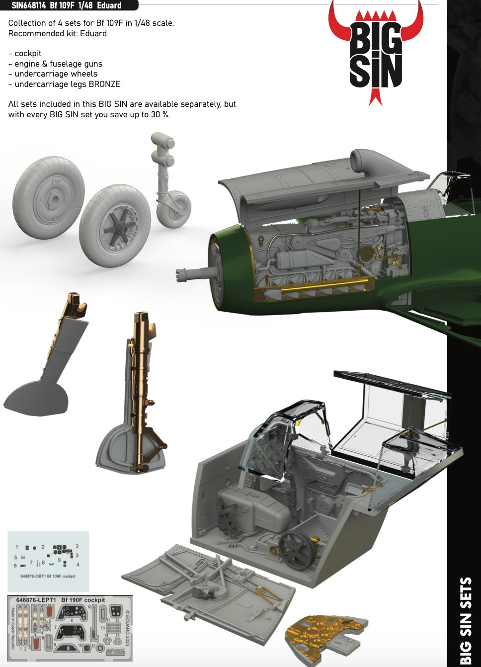 Messerschmitt Bf-109F (designed to be used with Eduard kits)