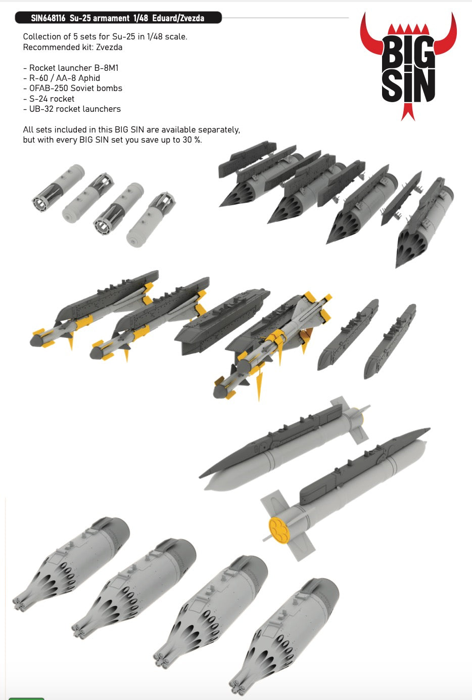 Sukhoi Su-25 armament (designed to be used with Eduard kits and Zvezda kits)