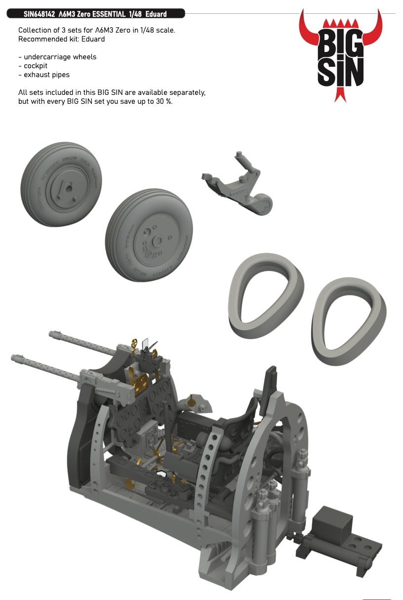 Mitsubishi A6M3 Zero ESSENTIAL 1/48 (designed to be used with Eduard kits) OCTOBER RELEASE EXPECTED TO BE IN STOCK LATE OCTOBER!!!