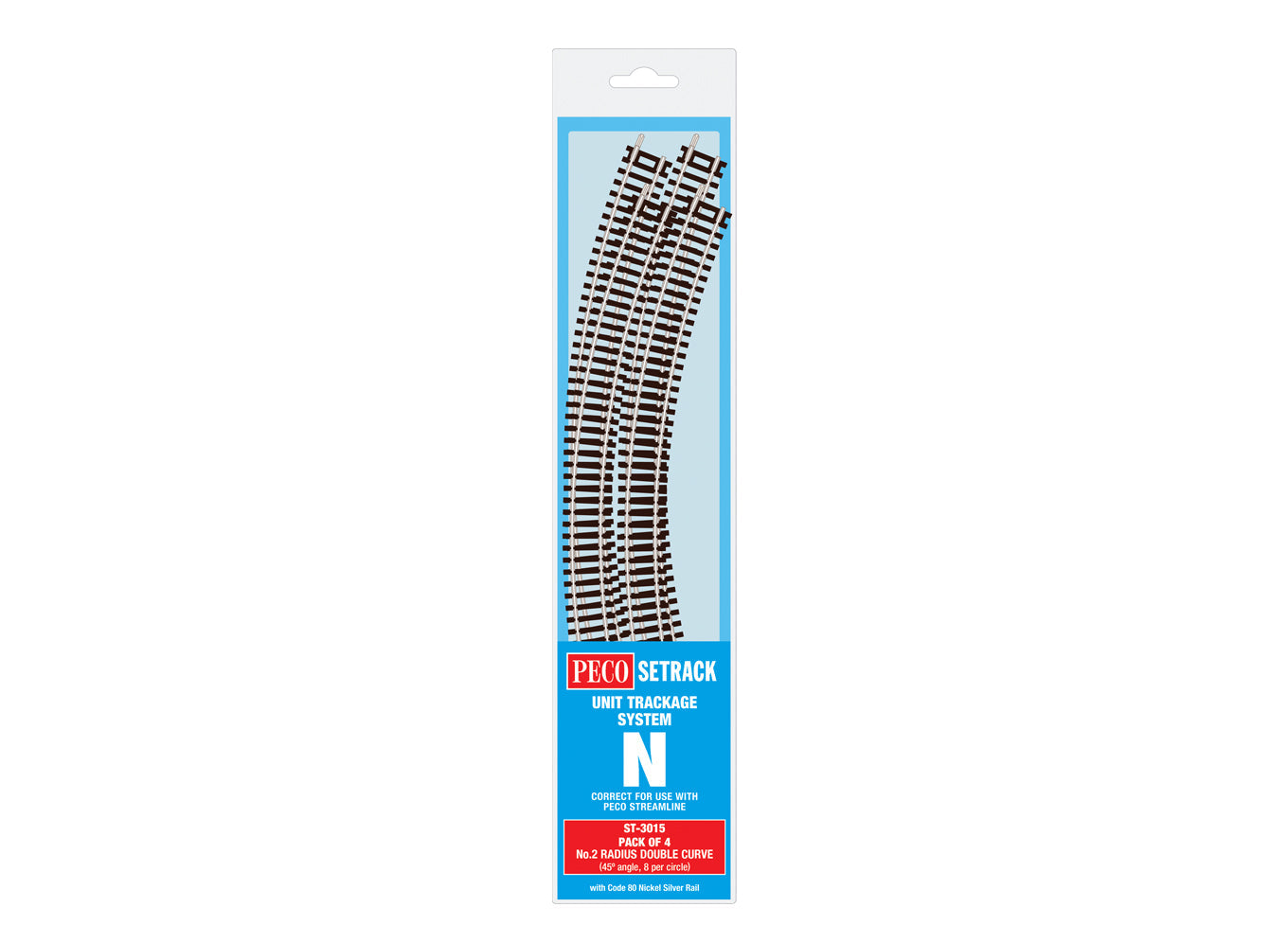 Peco Double Curve, 2nd Radius (Pack of 4) ST-3015