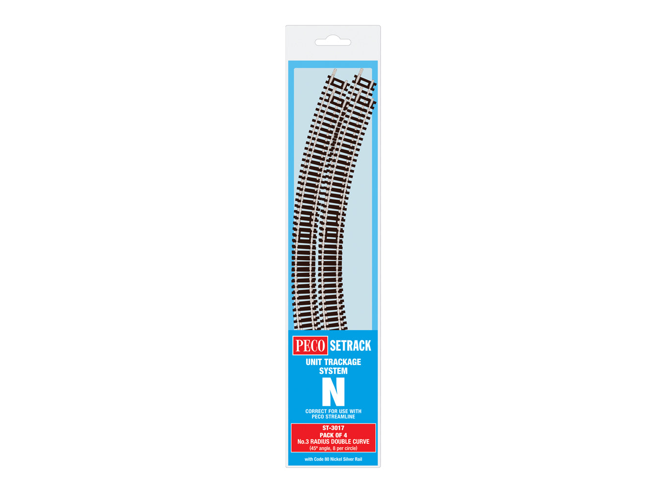 Peco Double Curve, 3rd Radius (Pack of 4) ST-3017