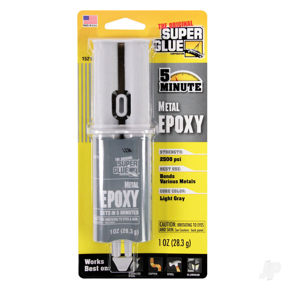 Super Glue 5 Minute Quick Setting Metal Epoxy (1oz, 28.3g) SUP15212 Main