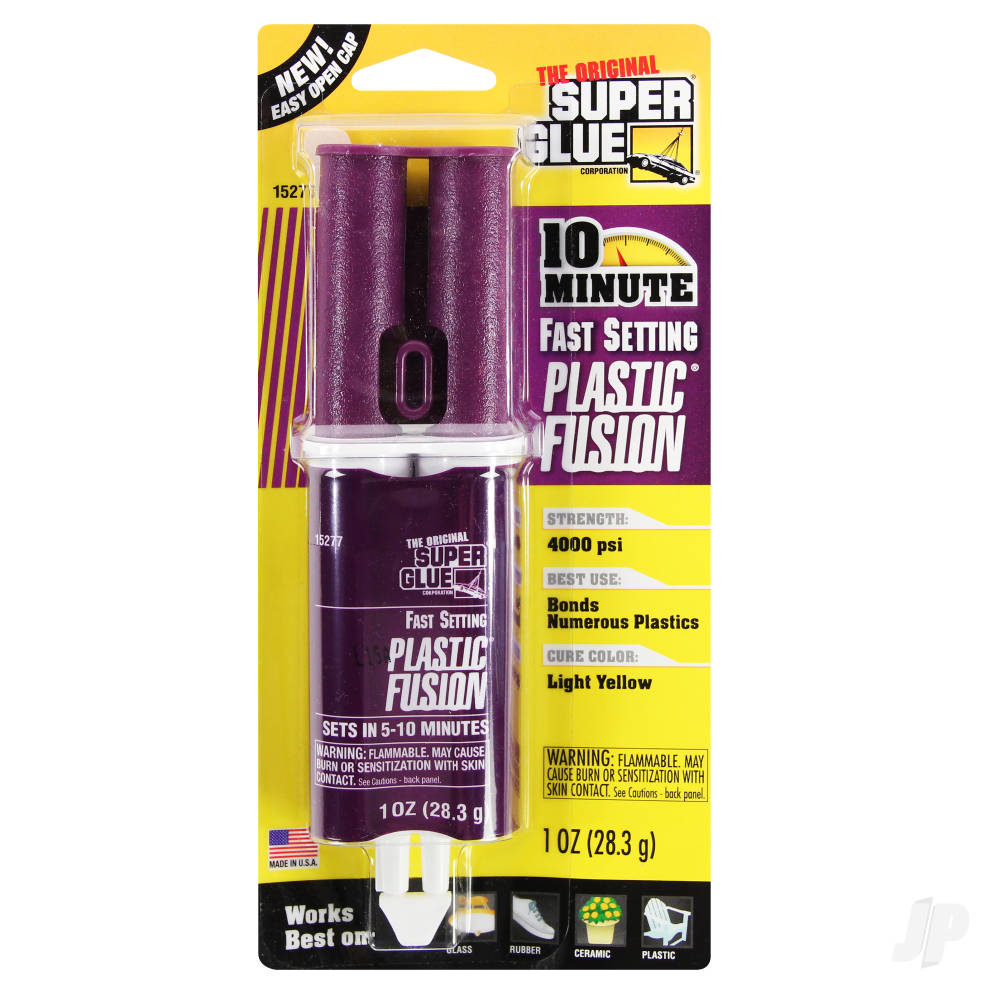 Super Glue 10 Minute Fast Setting Plastic Fusion (1oz, 28.3g) SUP15277 Main