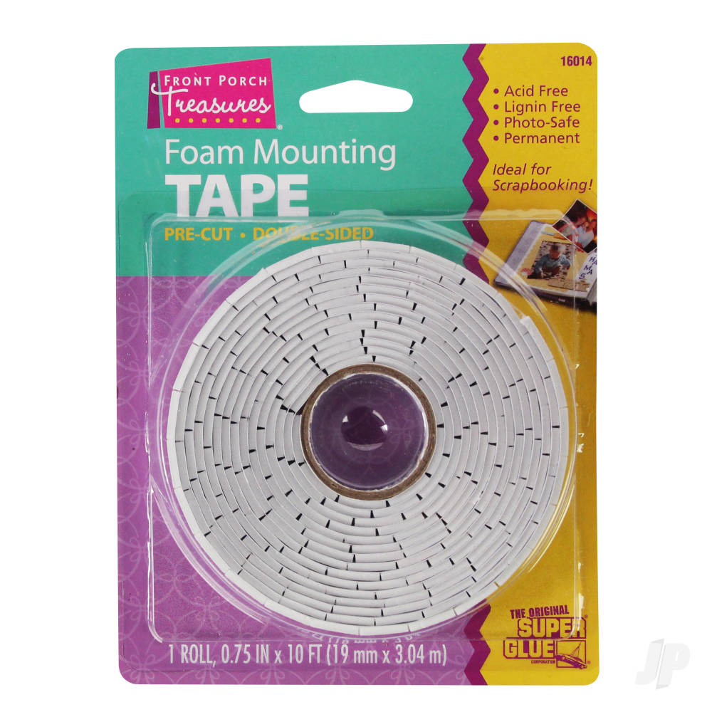 Super Glue Foam Mounting Tape, Double-Sided, Pre-Cut (.75in x 10ft) SUP16014 Main