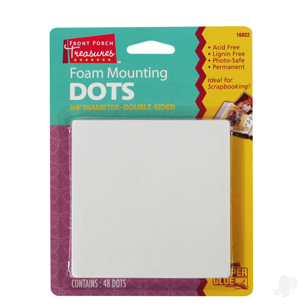 Super Glue Foam Mounting Dots, Double-Sided, .75in Diameter, (48 Dots) SUP16022 Main