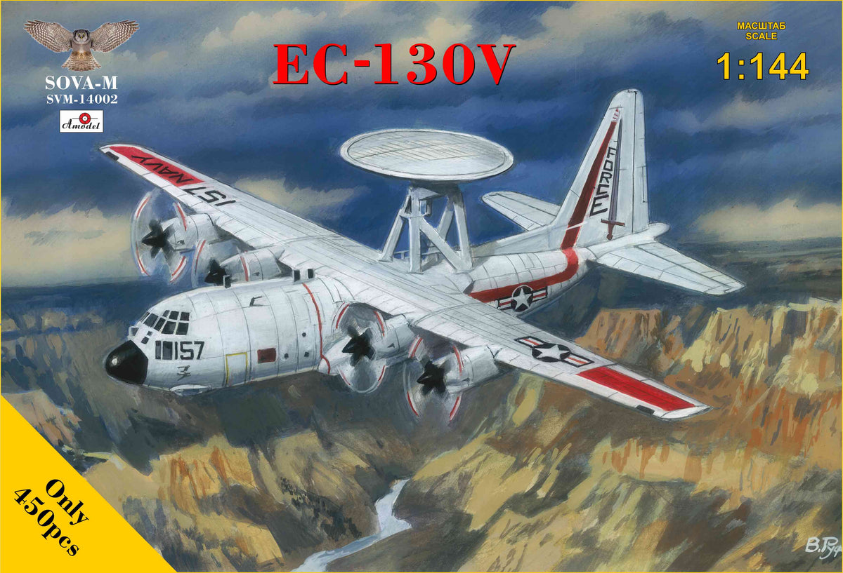 Lockheed EV-130V Hercules (AWACS version) Kit includes: 120 plastic parts; Painting masks; Decals for 3 camouflage schemes (USAF);