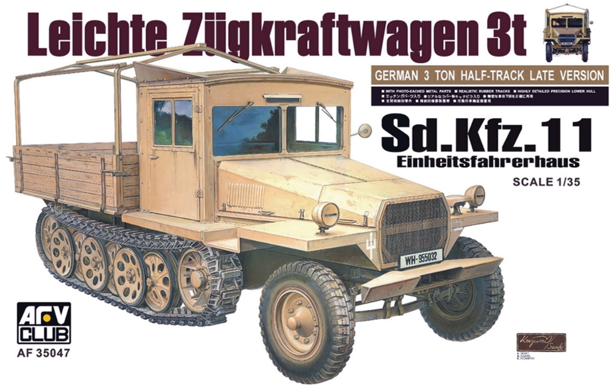 AFV Club German Army SdKfz 11 3-Ton Half-Track Vehicle (Late) PKAF35047
