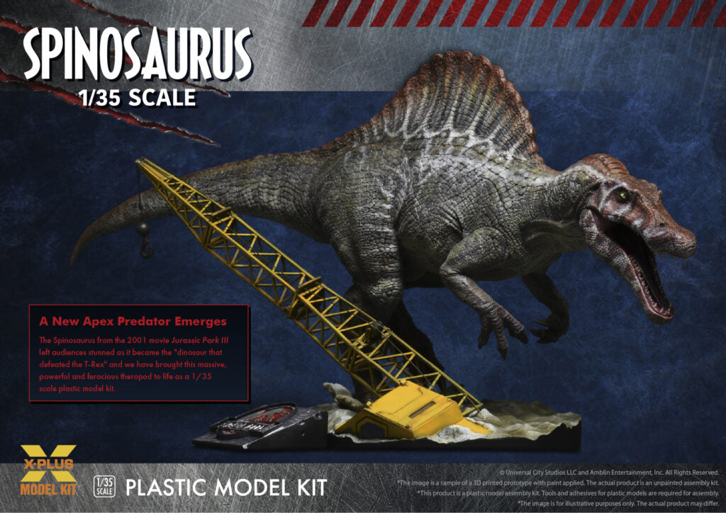 X-PLUS 1/35 Jurassic Park 3 Spinosaurus Plastic Model Kit 411-200099