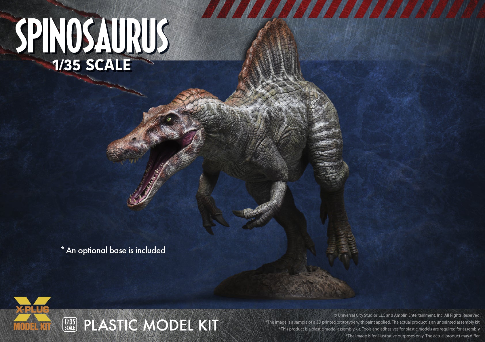 X-PLUS 1/35 Jurassic Park 3 Spinosaurus Plastic Model Kit 411-200099