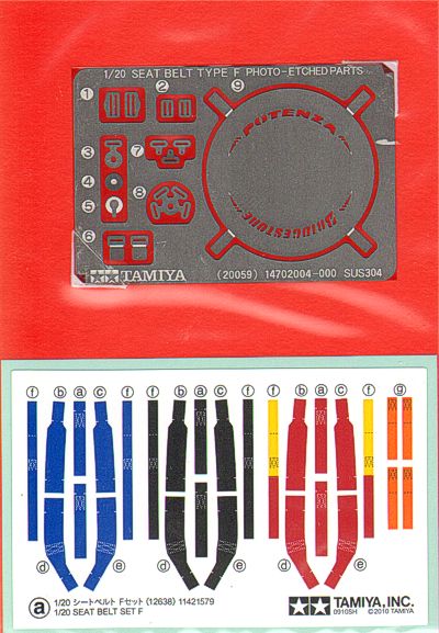 F1 Seat Belt Set F 1990s (designed to be used with Tamiya kits)