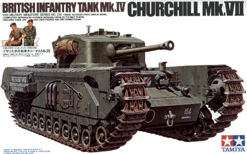 Churchill Mk.VII includes 3 crewman and 1 European Farmer figure and small 4 wheel cart