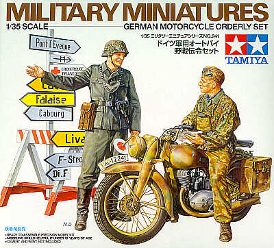 DKW NZ350 Motorcycle, rider and Military Policeman German (WWII)