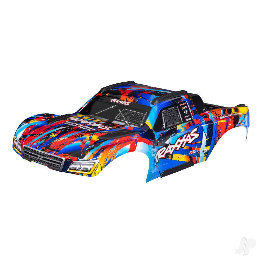 Traxxas Body, Maxx Slash, Rock n' Roll (painted)/ decal sheet (assembled with body support, body plastics, & latches for clipless mounting) TRX10211-RNR