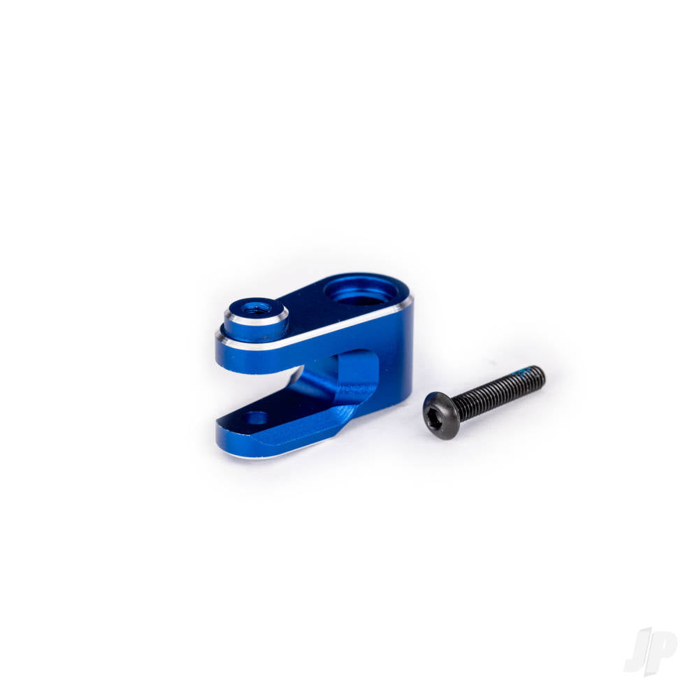 Traxxas Servo horn, steering, 6061-T6 aluminium (blue-anodised)/ 3x15mm BCS (with threadlock) (1) TRX10247-BLUE