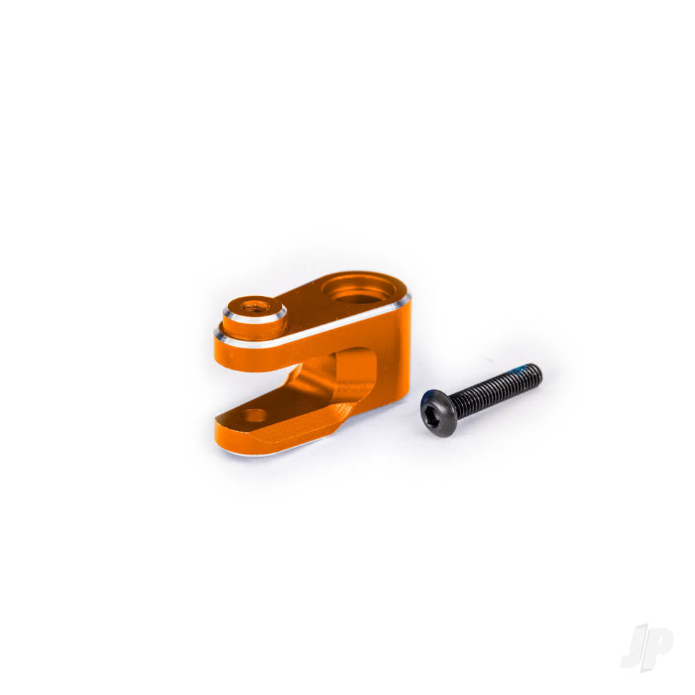 Traxxas Servo horn, steering, 6061-T6 aluminium (orange-anodised)/ 3x15mm BCS (with threadlock) (1) TRX10247-ORNG