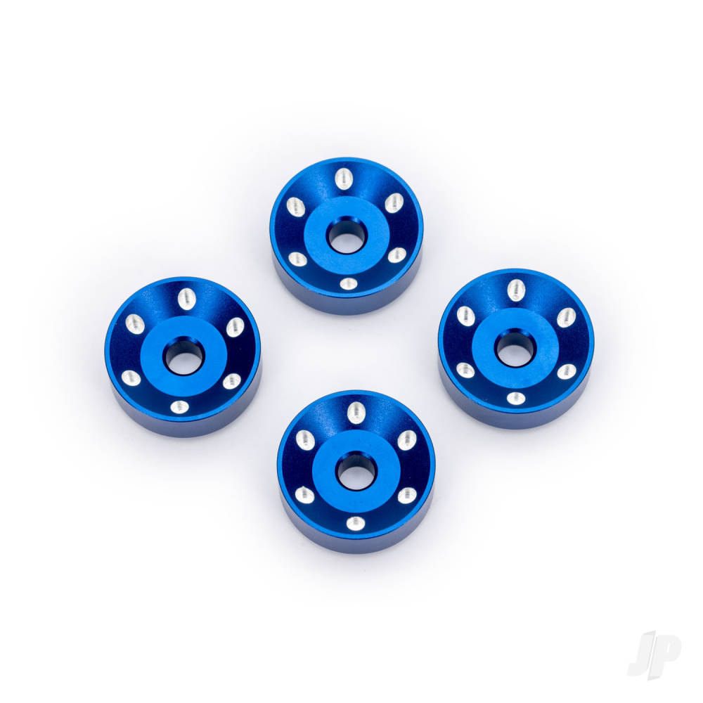 Traxxas Wheel washers, machined aluminium, blue (4) TRX10257-BLUE