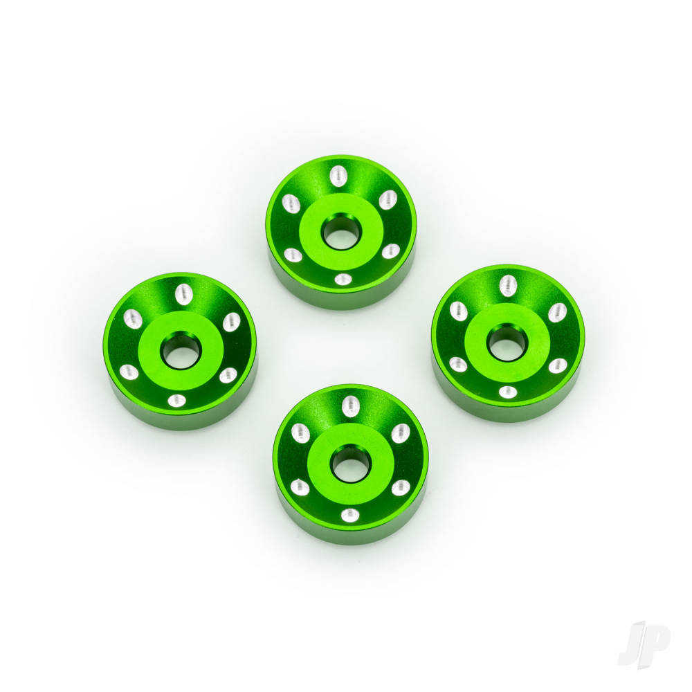 Traxxas Wheel washers, machined aluminium, green (4) TRX10257-GRN