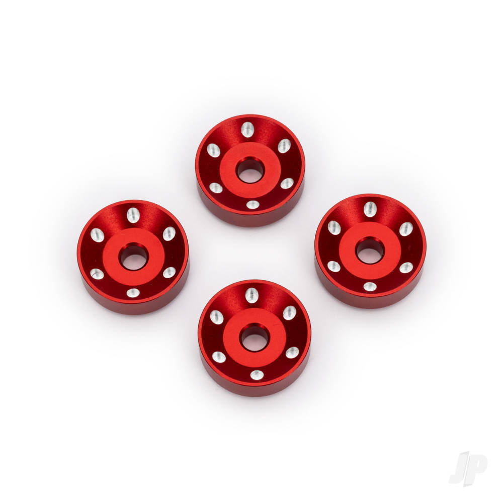 Traxxas Wheel washers, machined aluminium, red (4) TRX10257-RED