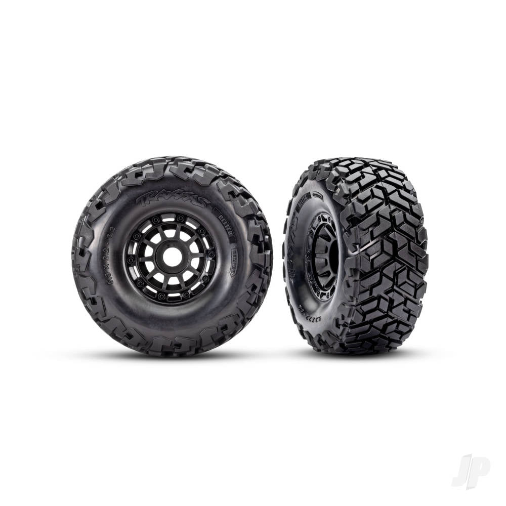 Traxxas Tyres & wheels, assembled, glued, left (1), right (1) (black wheels, Maxx Slash belted tyres, foam inserts) (17mm splined) (TSM rated) TRX10272