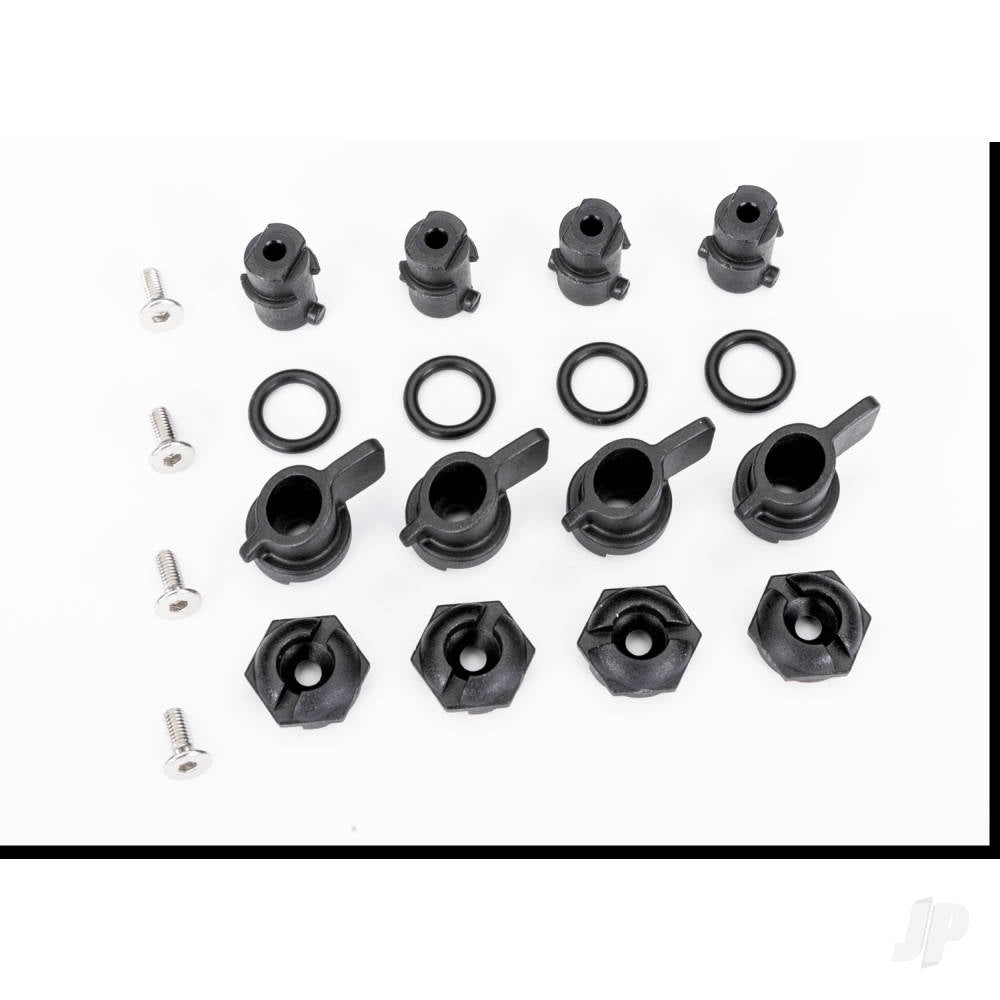 Traxxas Nuts, hatch mounting (hatch nuts (4), wing nuts (4))/ shafts (4)/ o-rings (4)/ 3x8mm CCS (stainless) (4) TRX10318