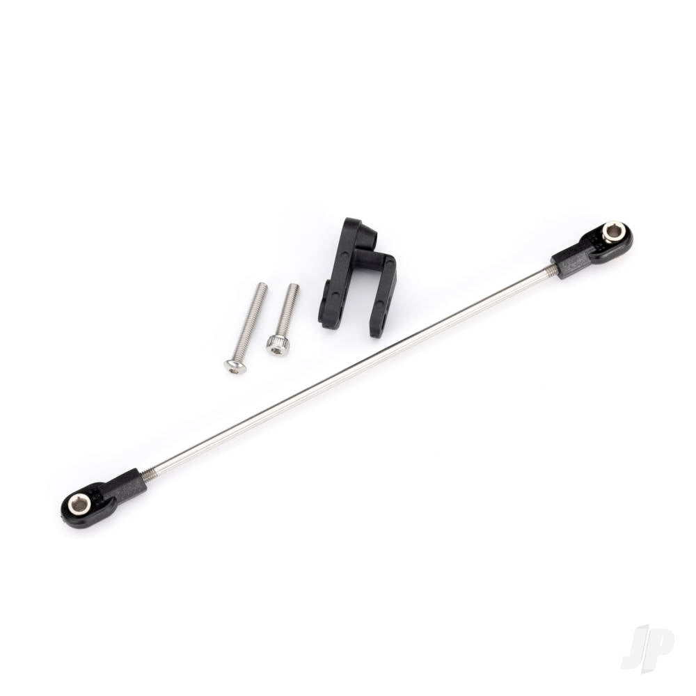 Traxxas Rudder pushrod, assembled/ servo horn/ 3x22mm BCS (stainless) (1)/ 3x15mm CS (stainless) (1) TRX10341