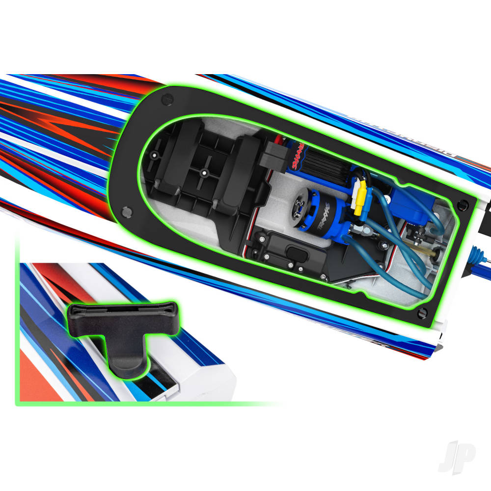 Traxxas Disruptor 4S VXL 1:10 26in Electric Brushless Race Boat with Rapid Right, Blue (TRX106064-4-BLUE)
