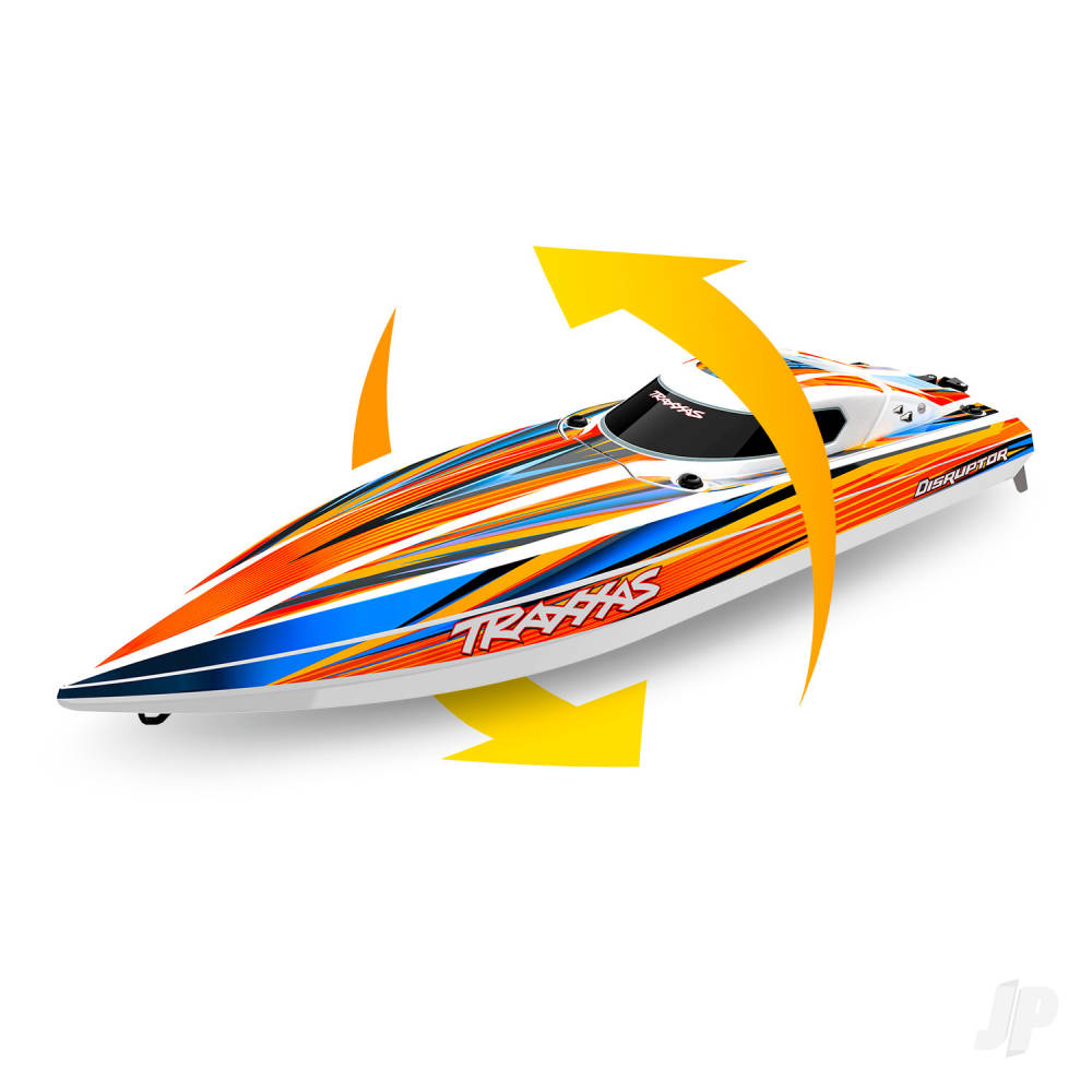 Traxxas Disruptor 4S VXL 1:10 26in Electric Brushless Race Boat with Rapid Right, Blue (TRX106064-4-BLUE)