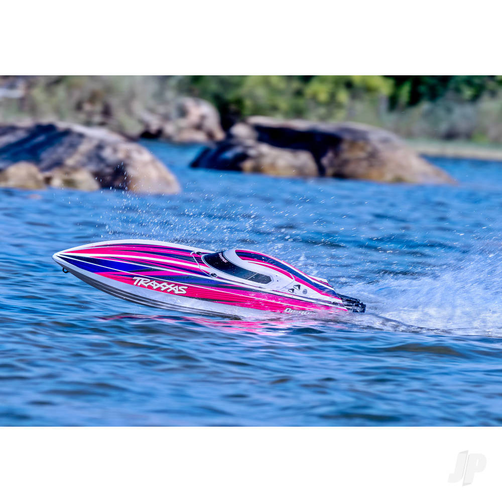 Traxxas Disruptor 4S VXL 1:10 26in Electric Brushless Race Boat with Rapid Right, Blue (TRX106064-4-BLUE)