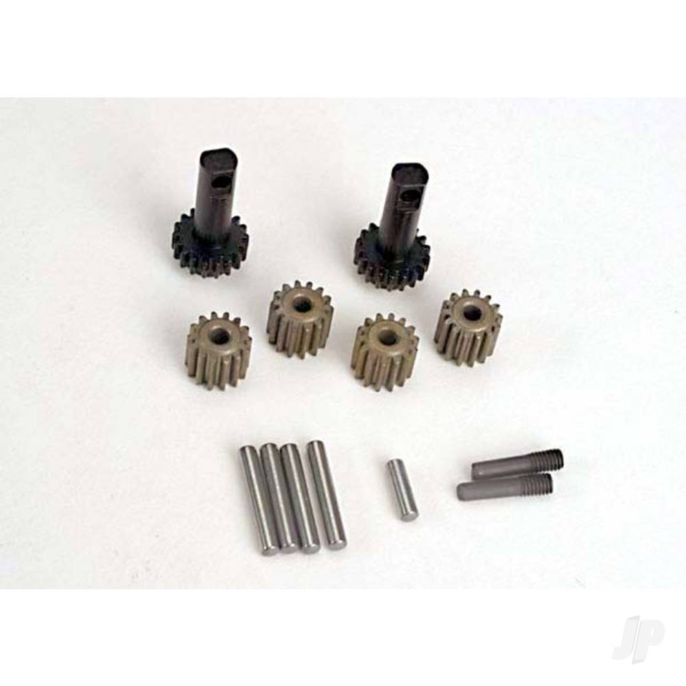 Traxxas Planet gears (4 pcs) / planet shafts (4 pcs) / sun gears (2 pcs) / sun gear alignment shaft (1pc) all hardened Steel TRX2382