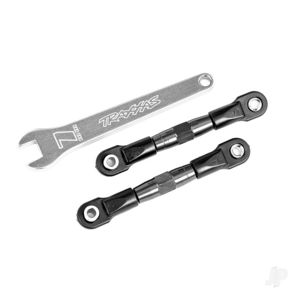 Traxxas Camber links, rear (Tubes charcoal gray-anodised, 7075-T6 aluminium, stronger than titanium) (2) (assembled with rod ends and hollow balls)/ aluminium wrench (1) (fits Drag Slash) TRX2443A